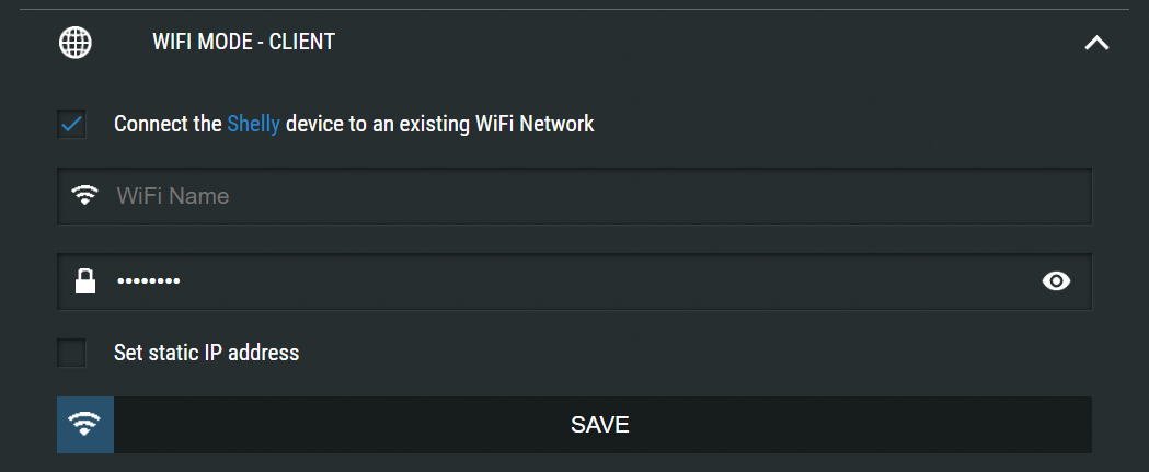shelly wifi client