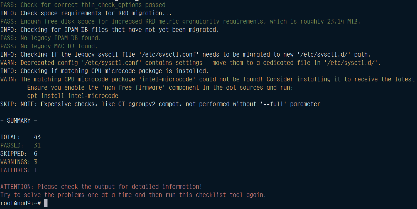 proxmox pve9 upgrade